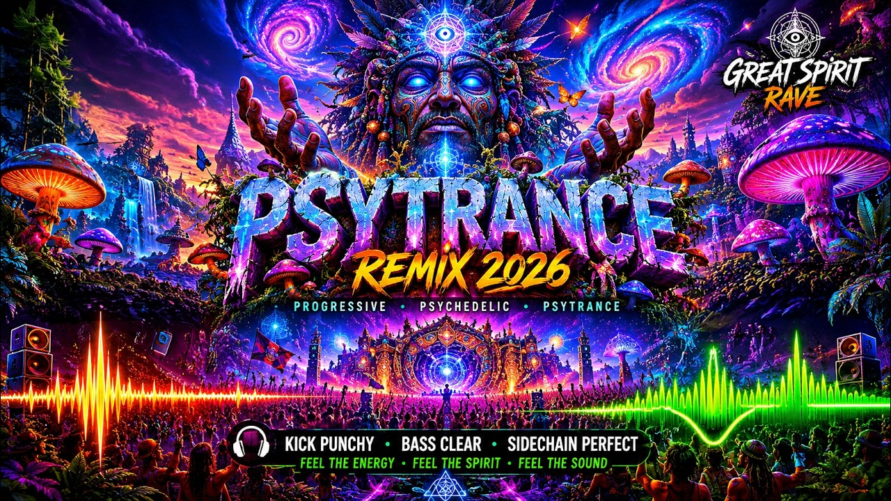 🍄MUSHROOM PSYTRANCE 2026 🔥Great Spirit Rave &bull; Progressive Psy Trance Remix