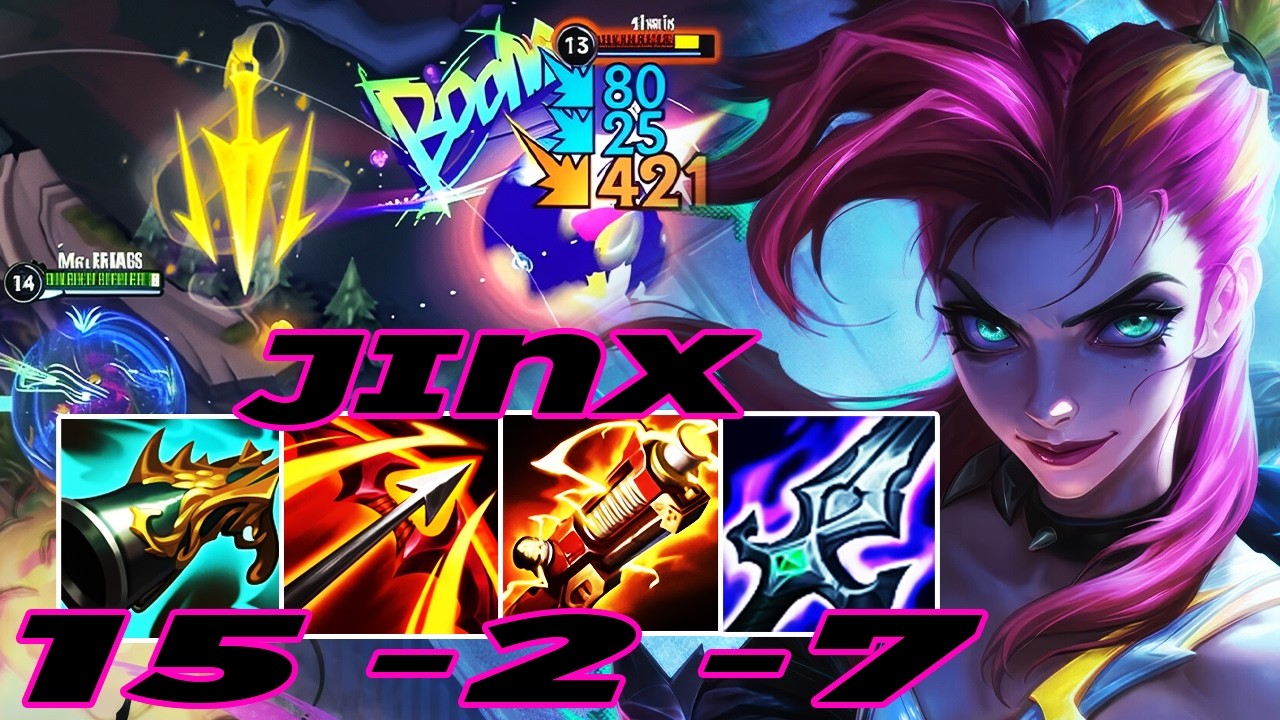 WILD RIFT JINX ADC GAMEPLAY | 15 -2 -7 MVP | JINX BUILD RUNES