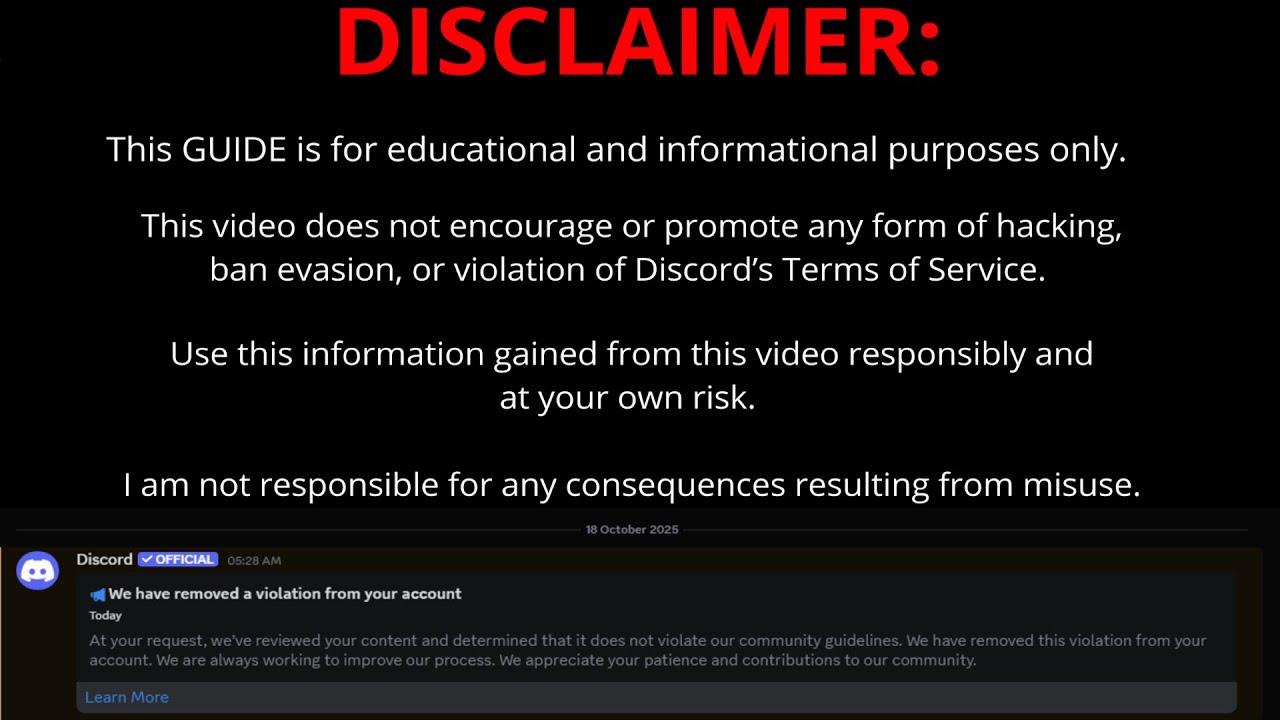How to get unbanned on discord (A.I MODERATION EXPLOIT BAN)