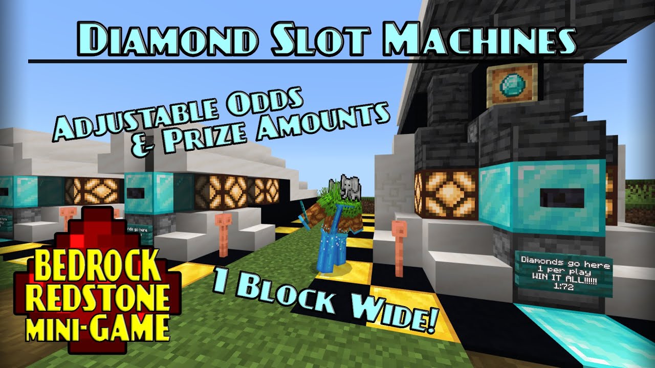 Diamond Lottery / Slot Machine | Minecraft Bedrock Redstone Tutorial | MCPE XBOX PS4 SWITCH Win10