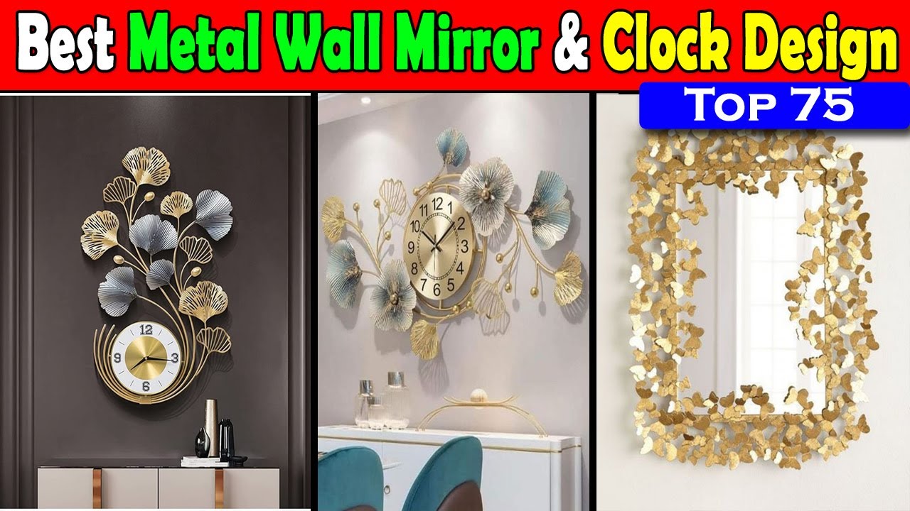 Modern Creative wall metal mirror clock design for your foyer area and drawing living room ||