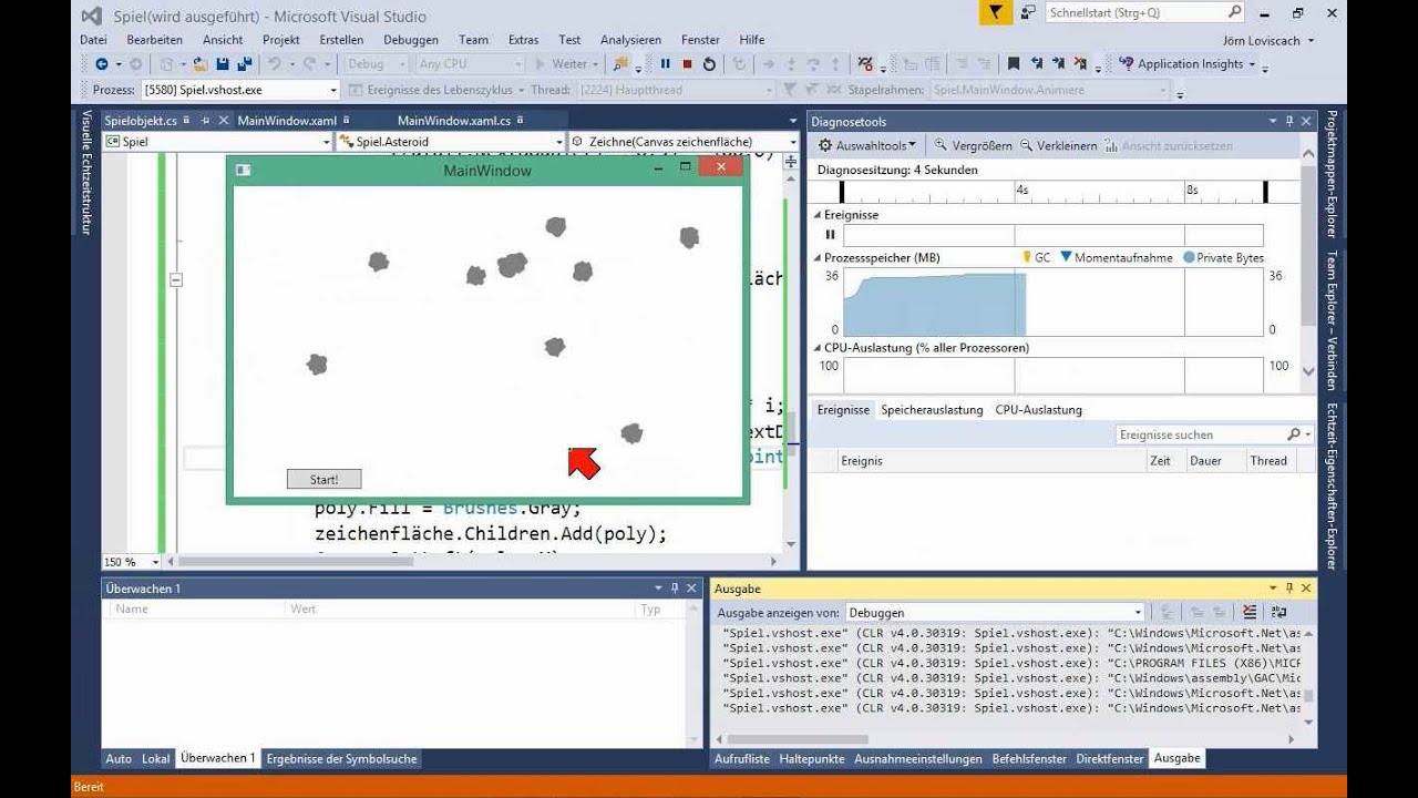 05E.1 Raumschiffspiel in C# mit WPF programmieren, Teil 1