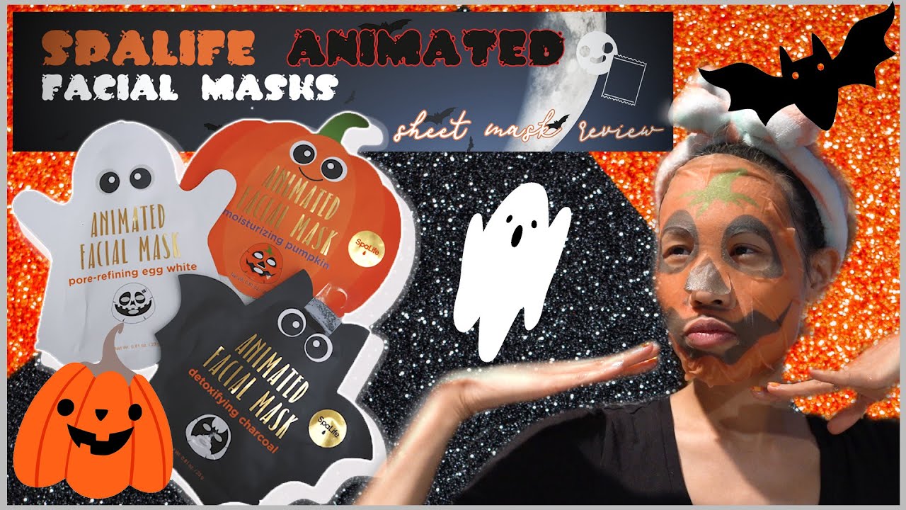 Spa Life Animated Halloween Facial Mask Try-On 🎃👻🦇  | Spooky Sheet Mask Time with ME