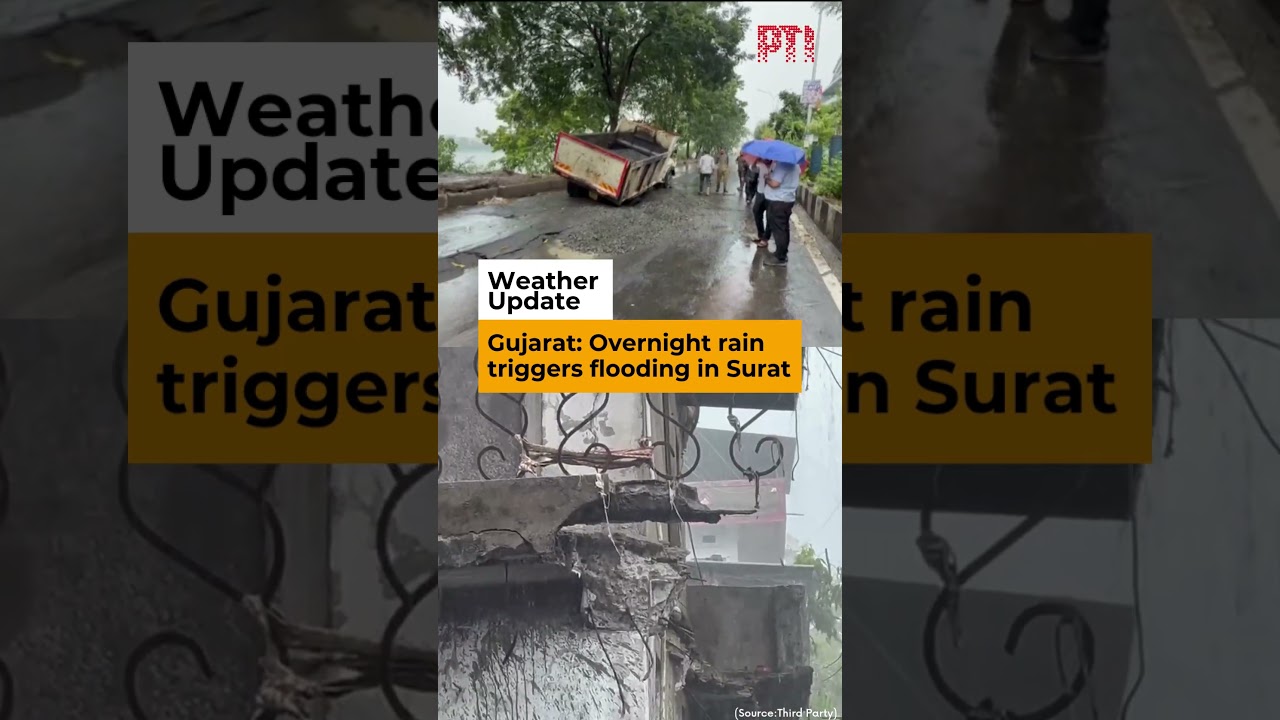 Gujarat: Overnight rain triggers flooding in Surat