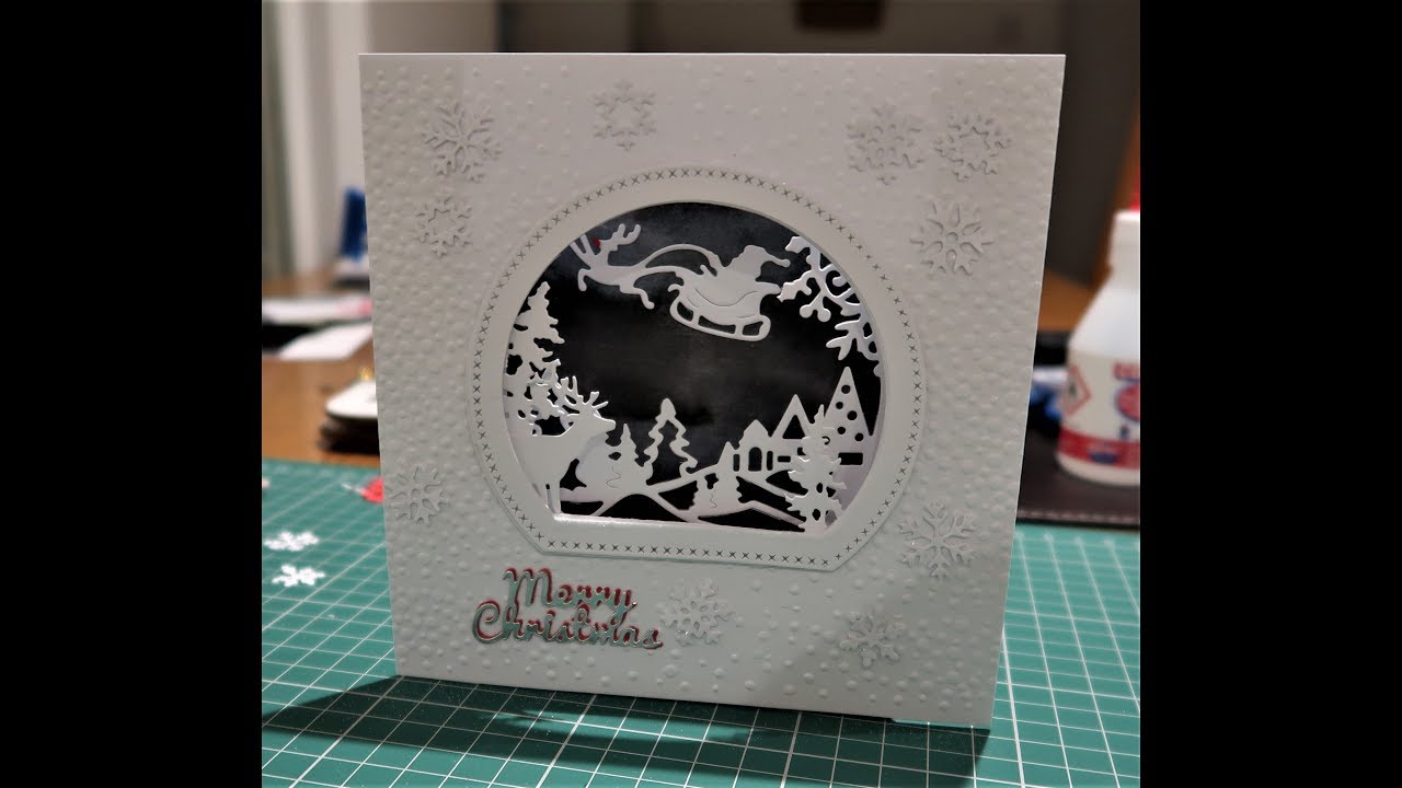 Easy Christmas shadow box card   watercolour & scene