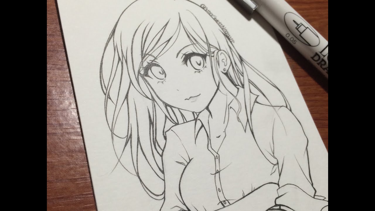 Speed drawing & Inking: Office Lady