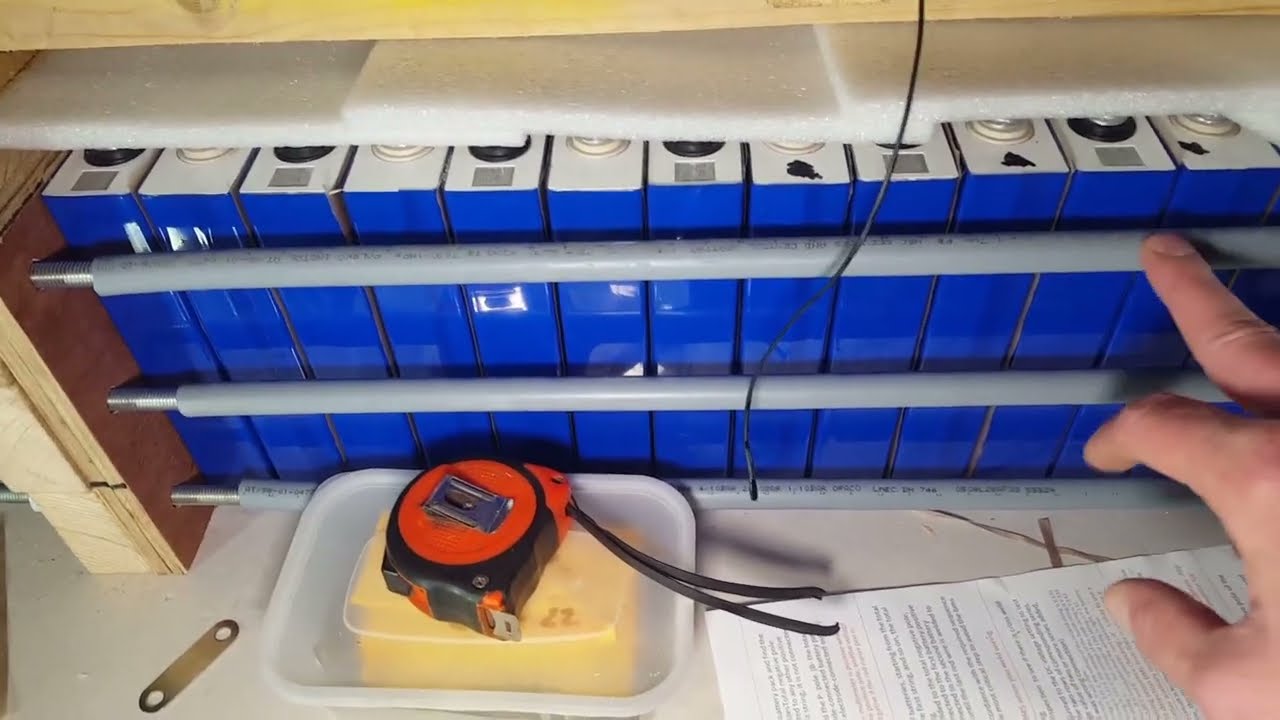 Compressing Bloated LiFePO4 Cells In a D.I.Y Fixture Mock Up.