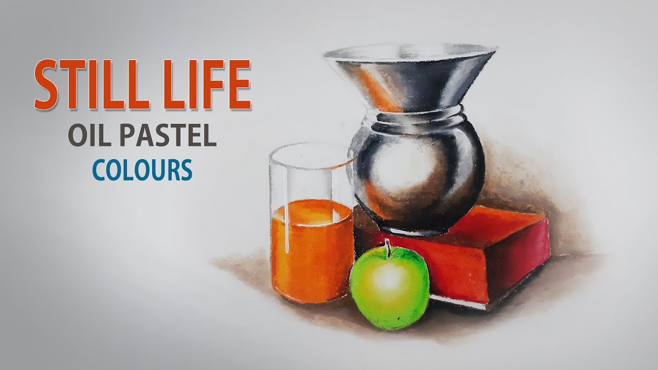 still life oil pastel shading easy for beginners