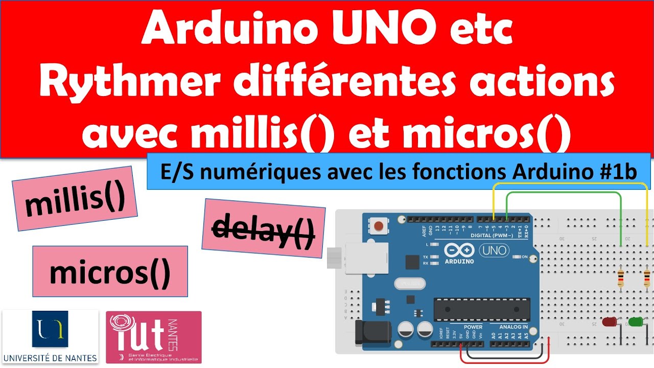 Arduino UNO etc : Rythmer différentes actions avec millis() et micros() pour éviter d'utiliser delay