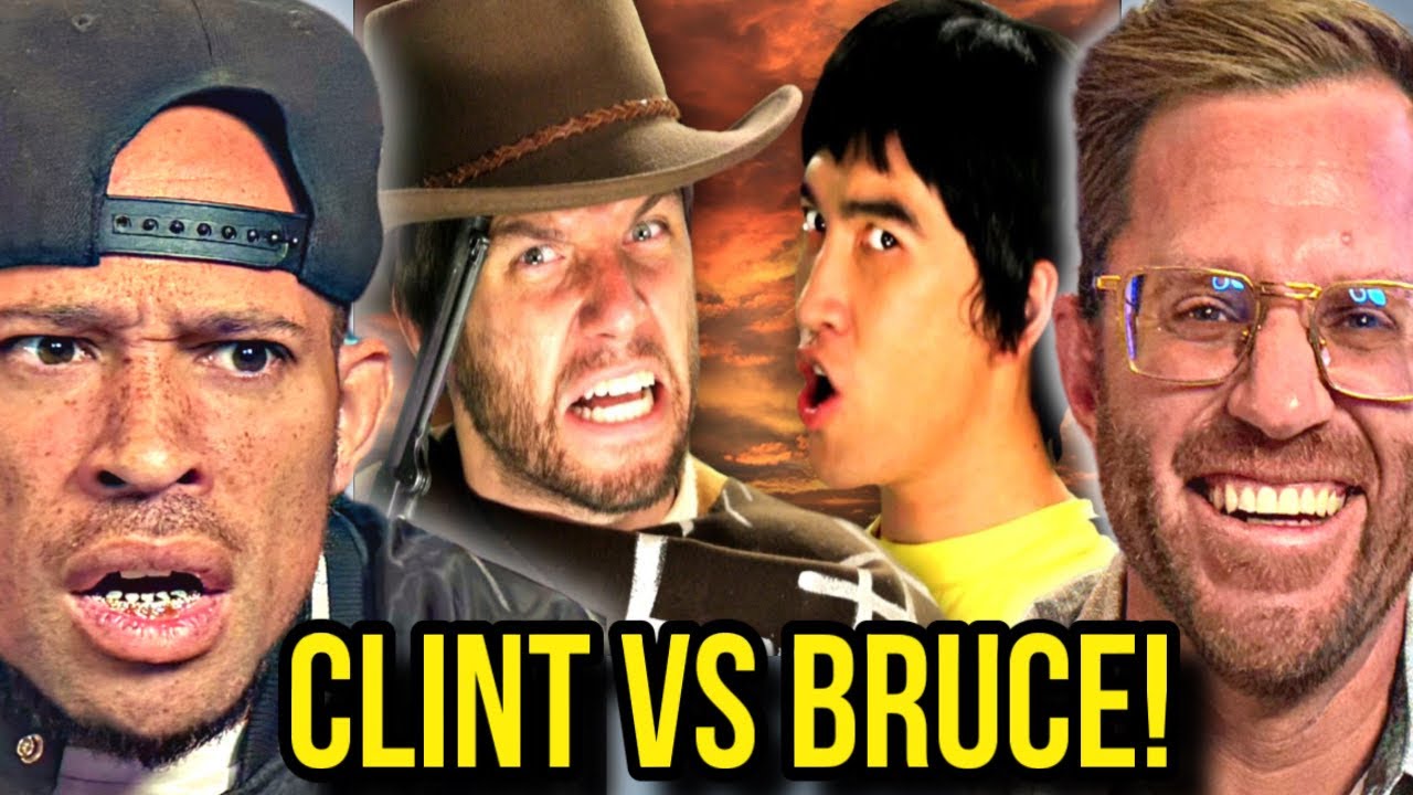 Bruce Lee vs Clint Eastwood. Epic Rap Battles of History REACTION!