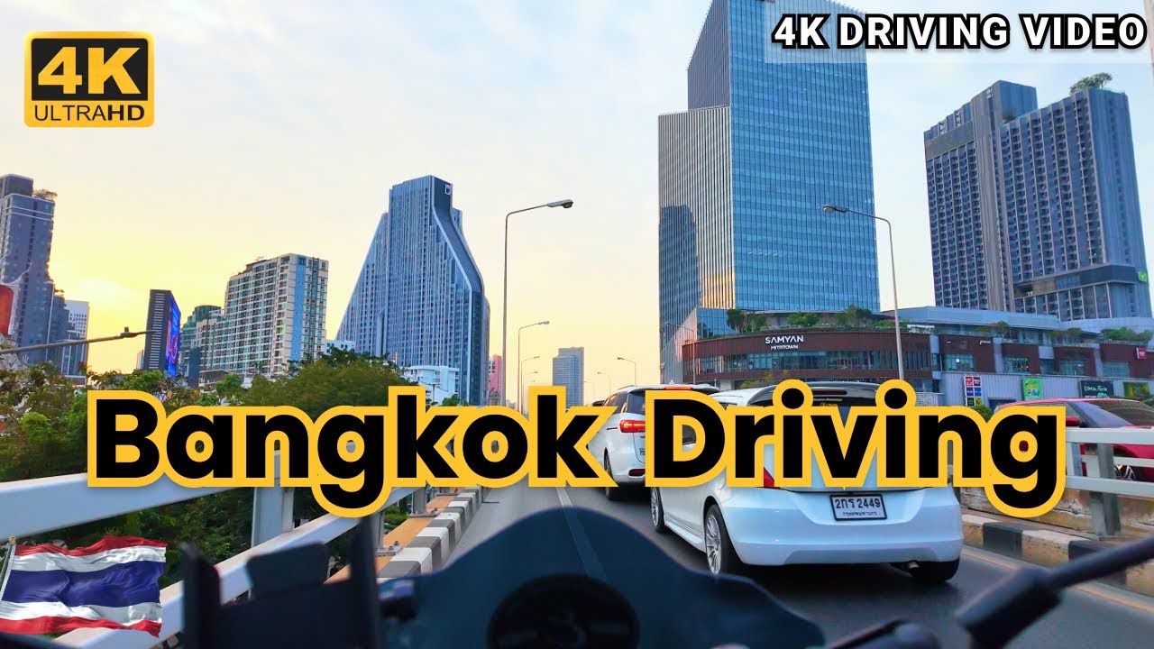 [4k HDR] Motorbike Driving in Bangkok Downtown 2024