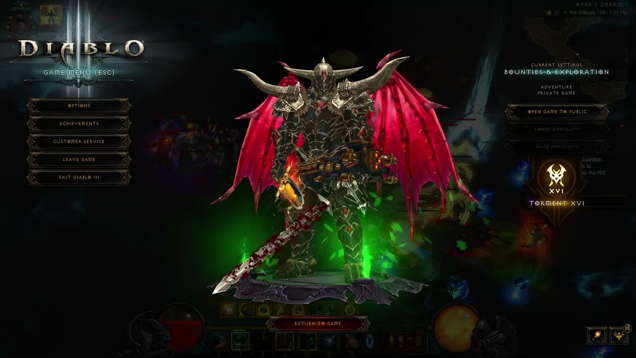 [Diablo 3] Season 37 GR 150 11:31 Barbarian Wastes Rend solo rank 3 world