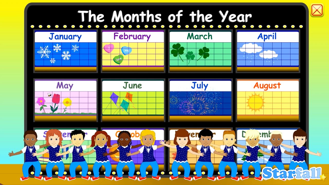 Months of the Year &mdash; a Starfall&trade; Movie from Starfall.com