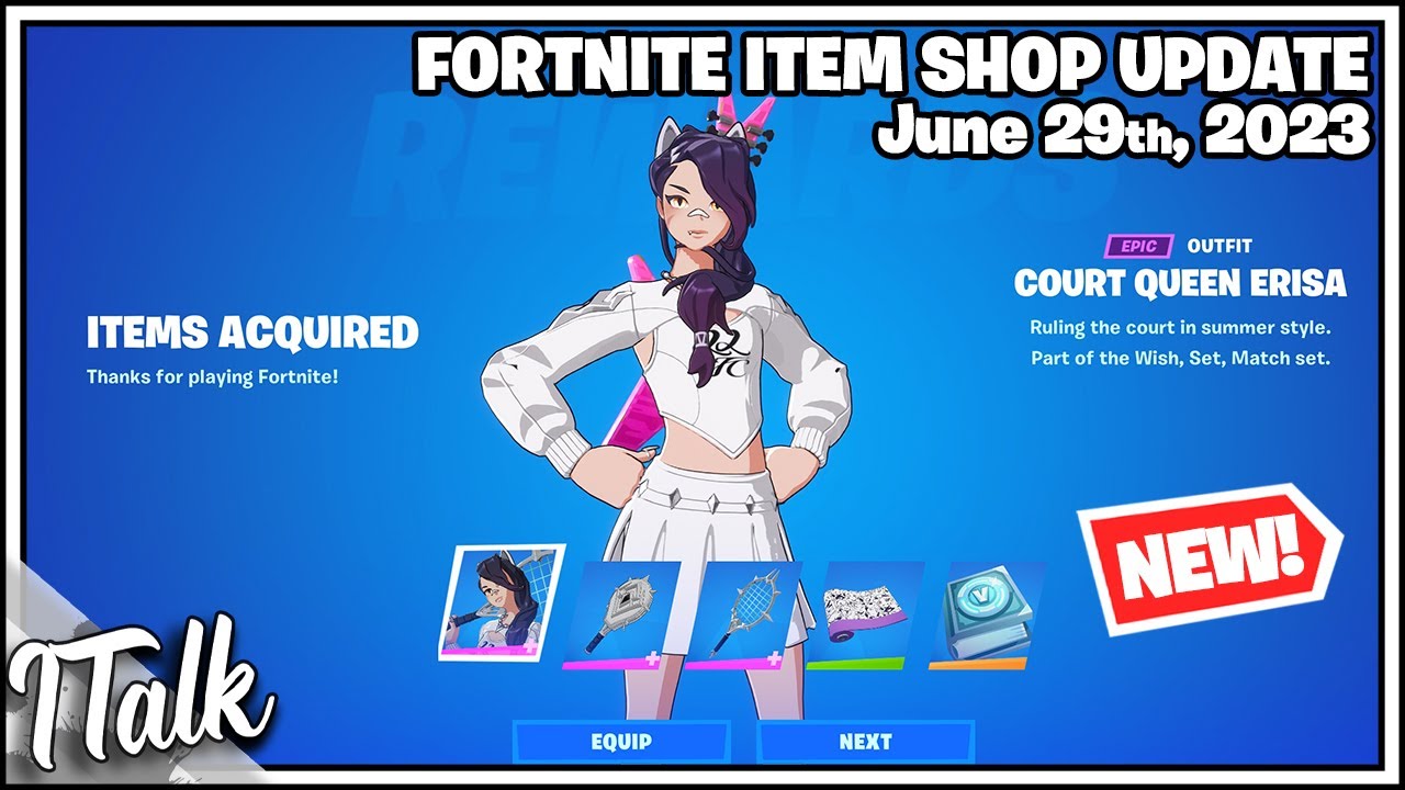 Fortnite Item Shop *NEW* COURT QUEEN ERISA QUEST PACK! [June 29th, 2023] (Fortnite Battle Royale)