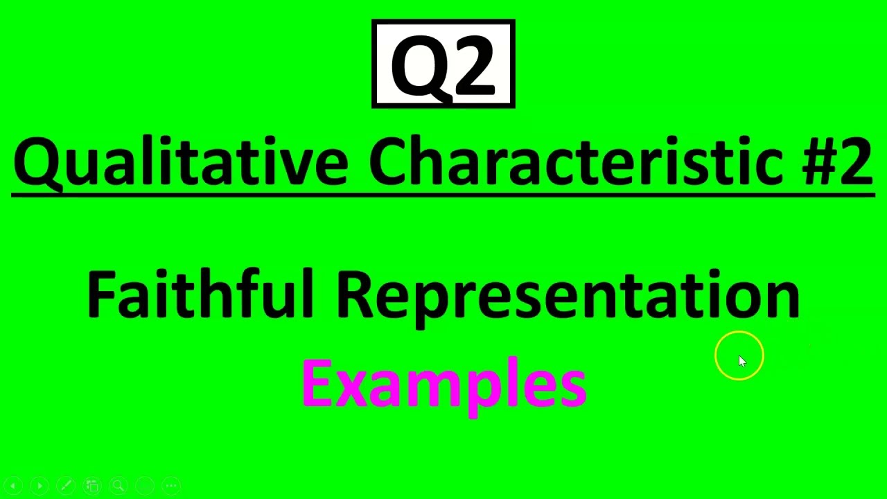 Q2 Qualitative Characteristic #2:  Faithful Representation Examples