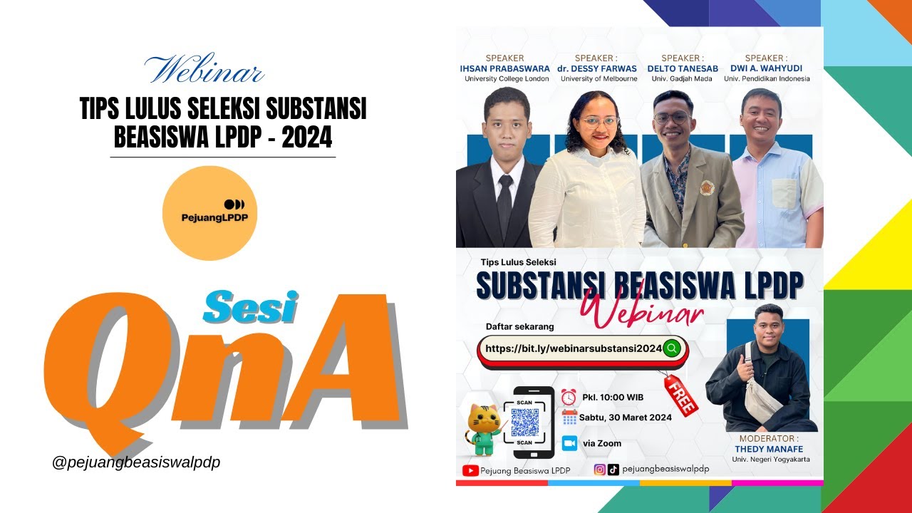 Sesi QnA Webinar Tips Lulus Seleksi Substansi Beasiswa LPDP