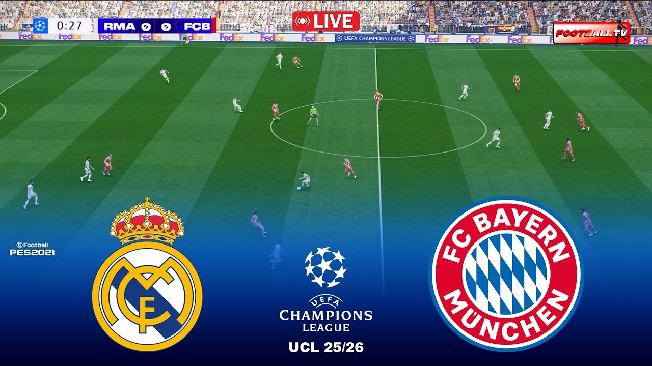 🔴LIVE : Real Madrid vs Bayern Munich - UEFA Champions League 2026 | Pes 21 Gameplay Simulation