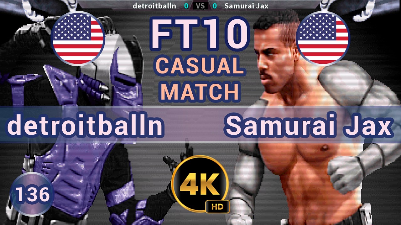 UMK3 - 🇺🇸 detroitballn vs Samurai Jax 🇺🇸 FT10 / 4K 60FPS #umk3 #ultimatemortalkombat3 #t99hex #t99h