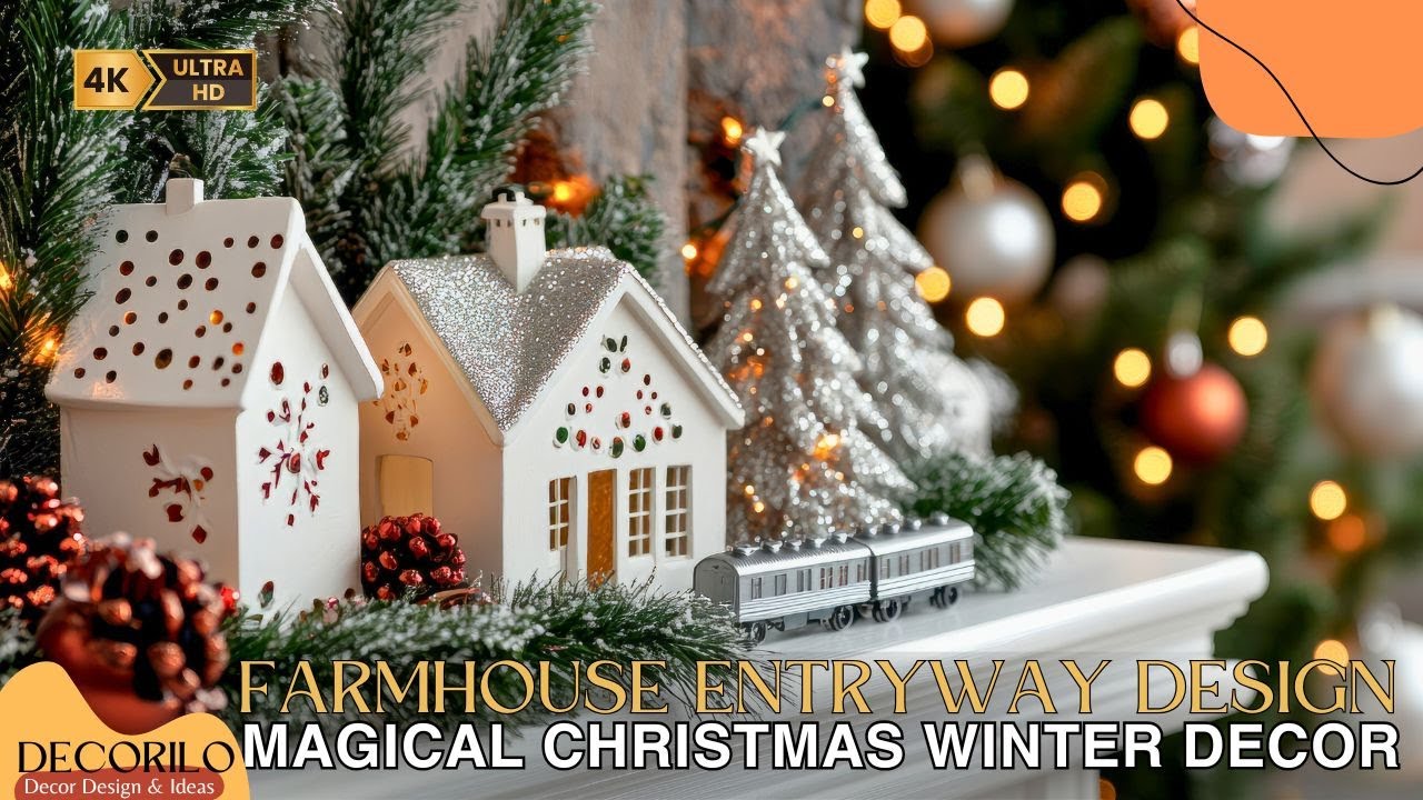 Enchanting Farmhouse Entryway Decor for a Magical Christmas Winter Welcome