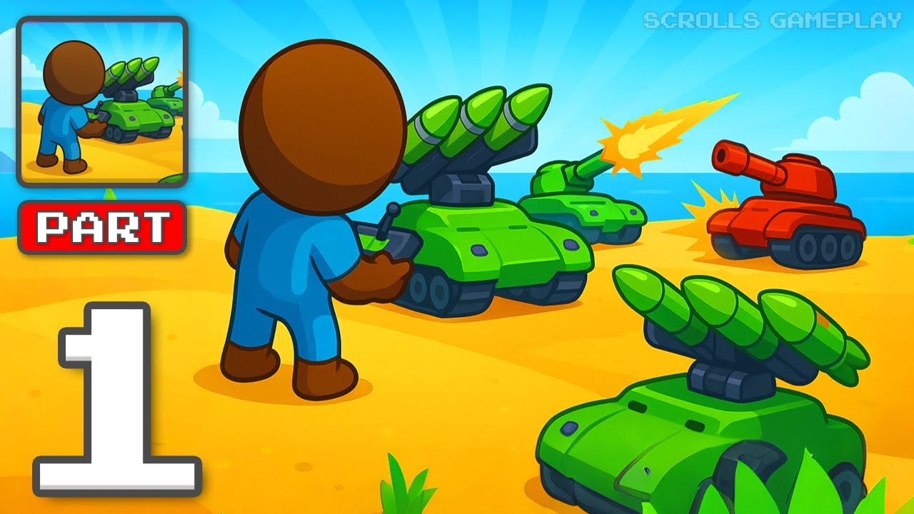 Artillery Defense - Gameplay Walkthrough Part 1 - Heavy Guns War Zone (iOS, Android)