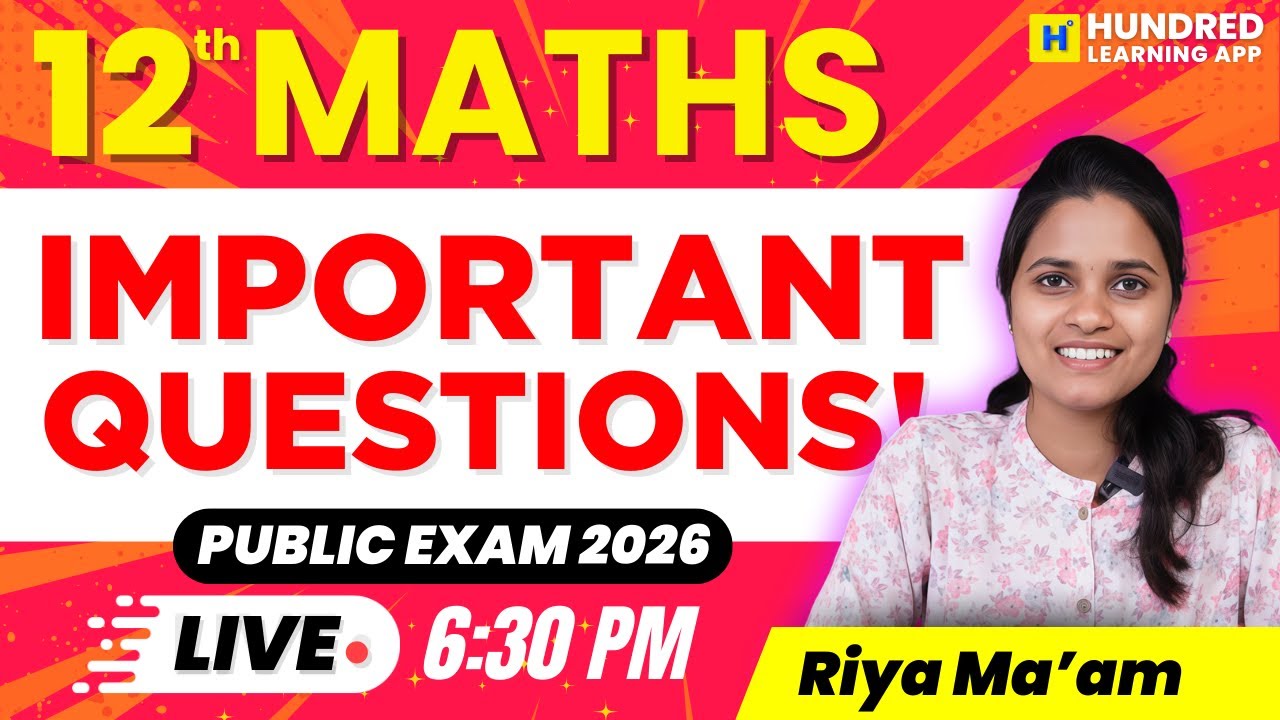 12th Maths Important Questions Public Exam 2026  #publicexam2026 #12thmaths