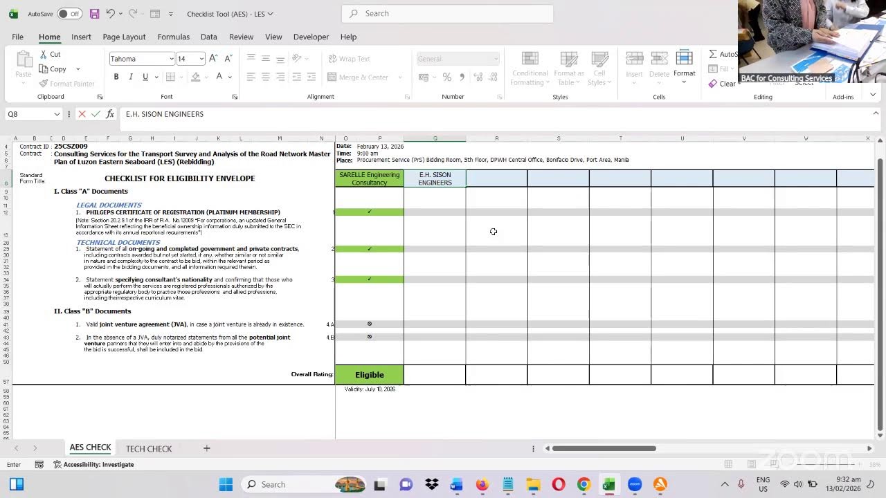 Procurement Livestream for DPWH Central Office Consulting Services on February 13, 2026