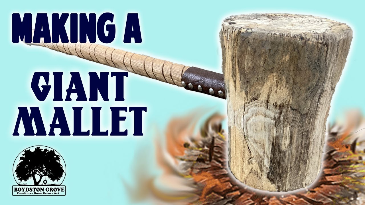 We Make a GIANT Wooden Mallet Using a Draw Knife!!