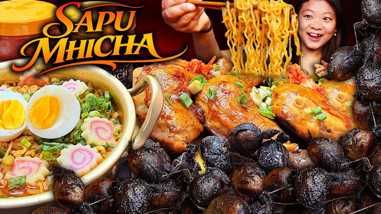 THIS COMBO IS CRAZY😱🔥EATING Shin Ramen + Sappumicha + Chicken Adobo | NEPALI MUKBANG