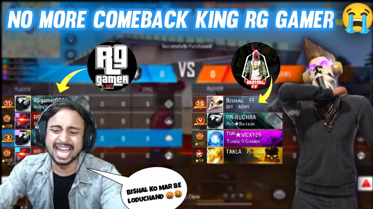 Angry V Badge Youtuber 😡 Cry On Live After 4-0 😭 || No More Comeback King RG GAMER 🤣