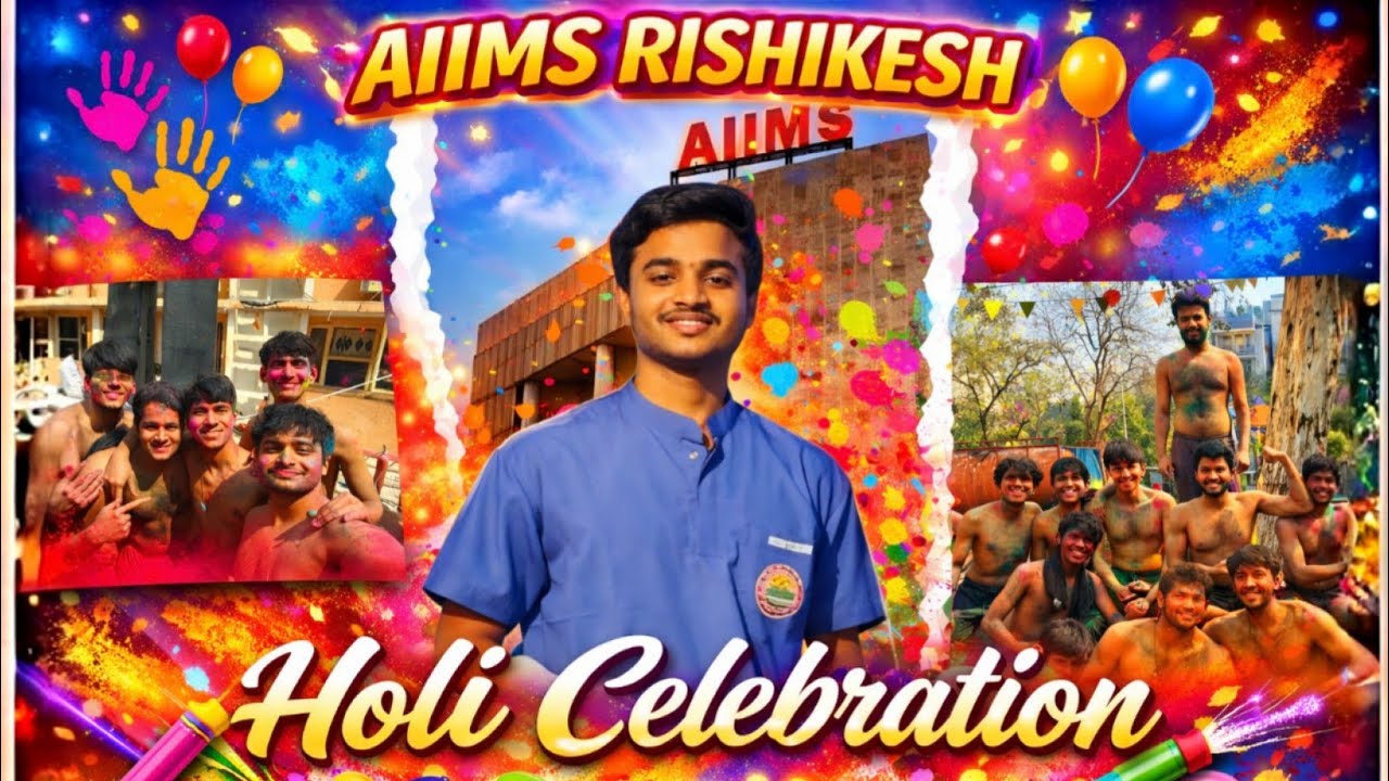 Aiims wli holi🫟 | celebration at AIIMS RISHIKESH| #holi #holivlog #neet #vlog #aiims #viralvideo #pw