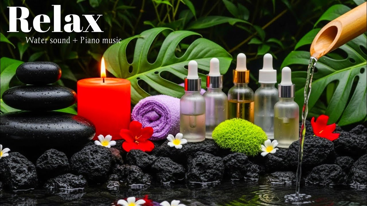 Peaceful Sleep Music with Bamboo Water Sounds🌿Relaxation, Meditation, Stress Relief & Spa