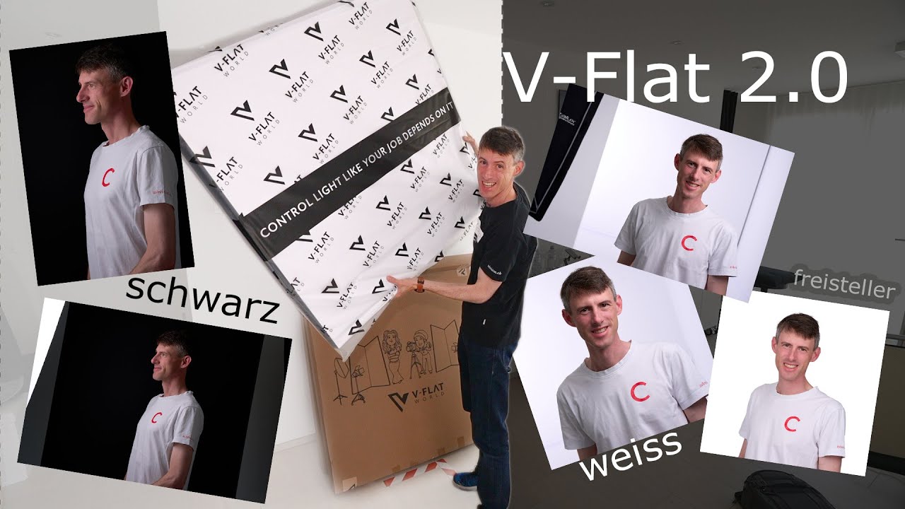 V-Flat 2.0 so sieht der neue, mobile Fotostudio Hintergrund, Aufheller oder abdunkler aus.
