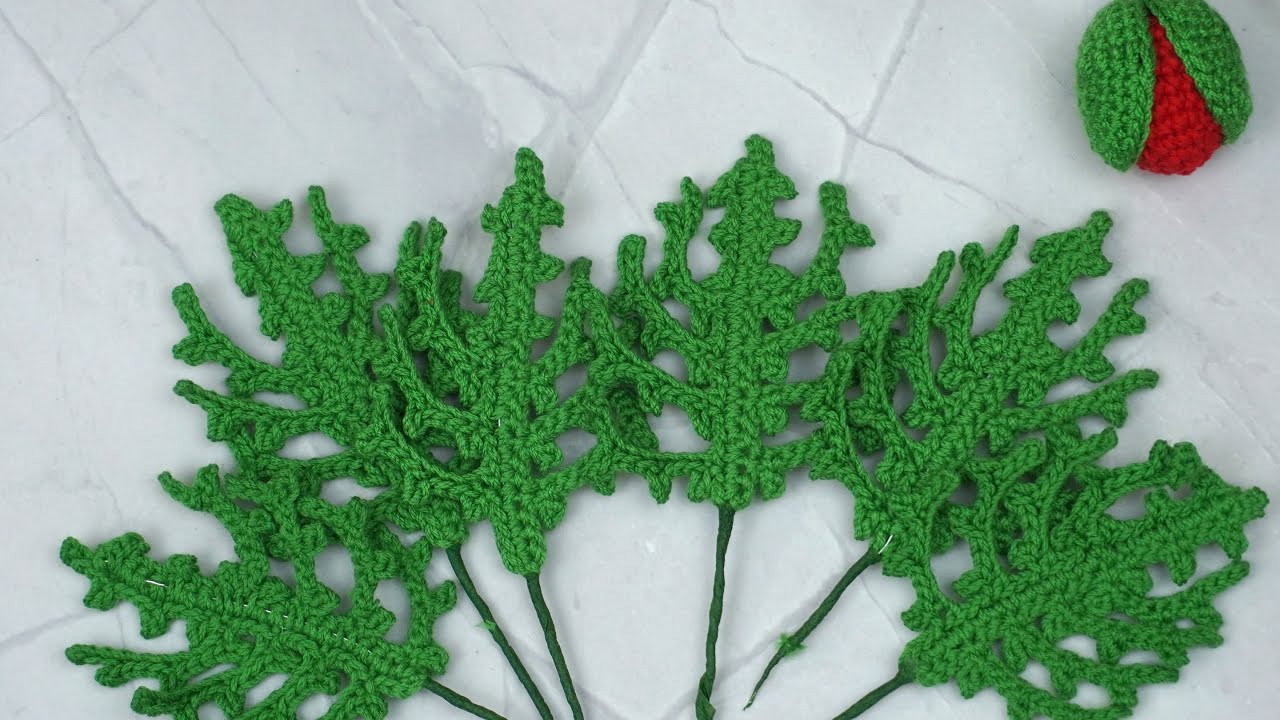 HOJAS EN CROCHET PARA UNA AMAPOLA
