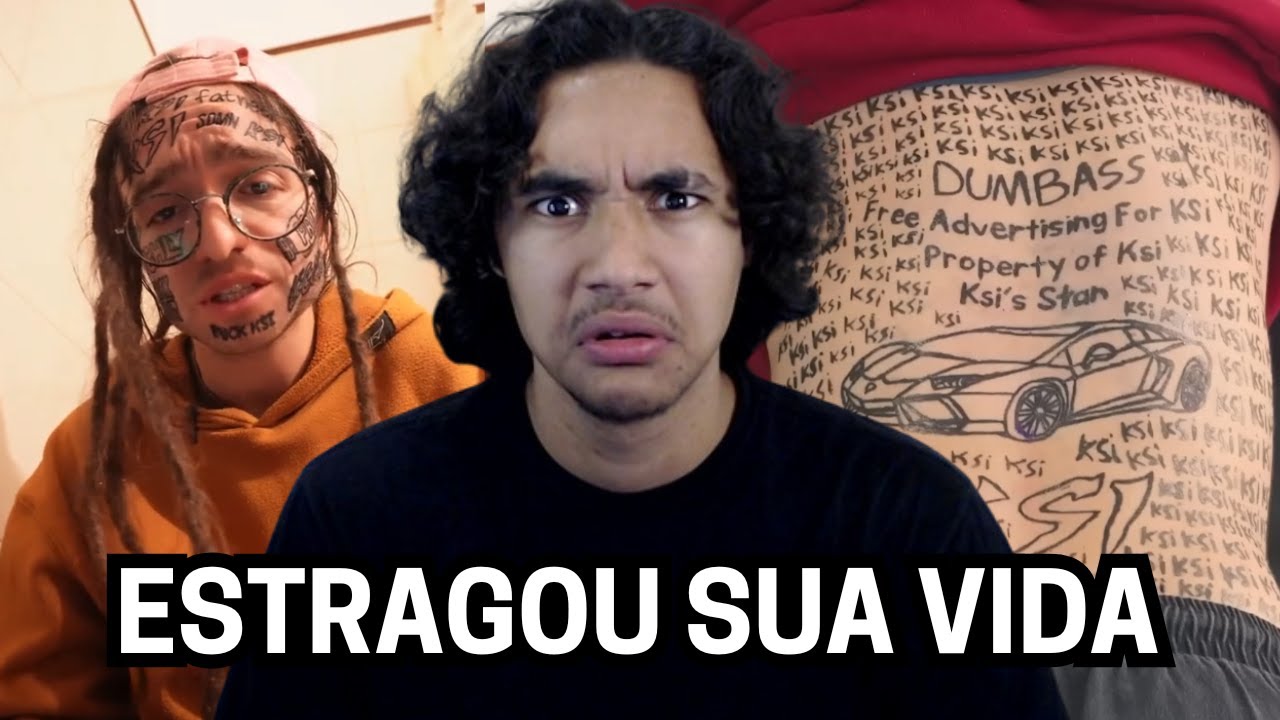 ele tatuou o nome de um youtuber por 1 ano para ganhar fama (foi processado)