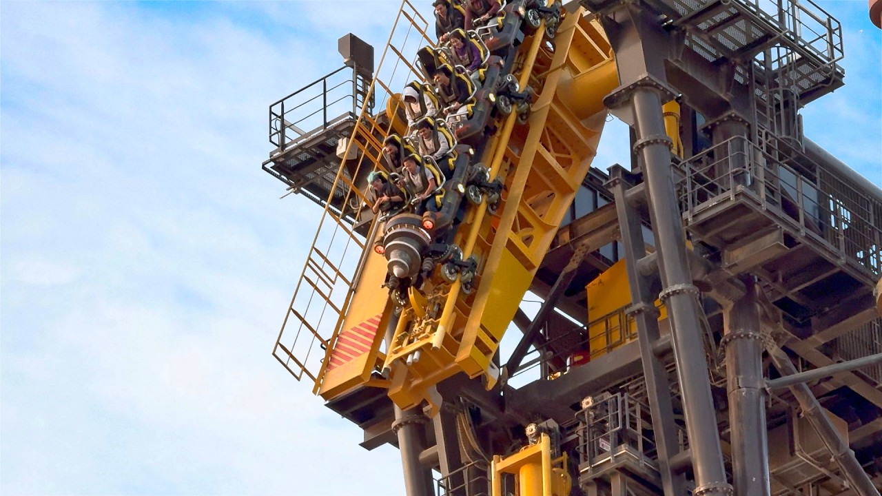 World's tallest Tilt coaster is a glassy smooth ride.