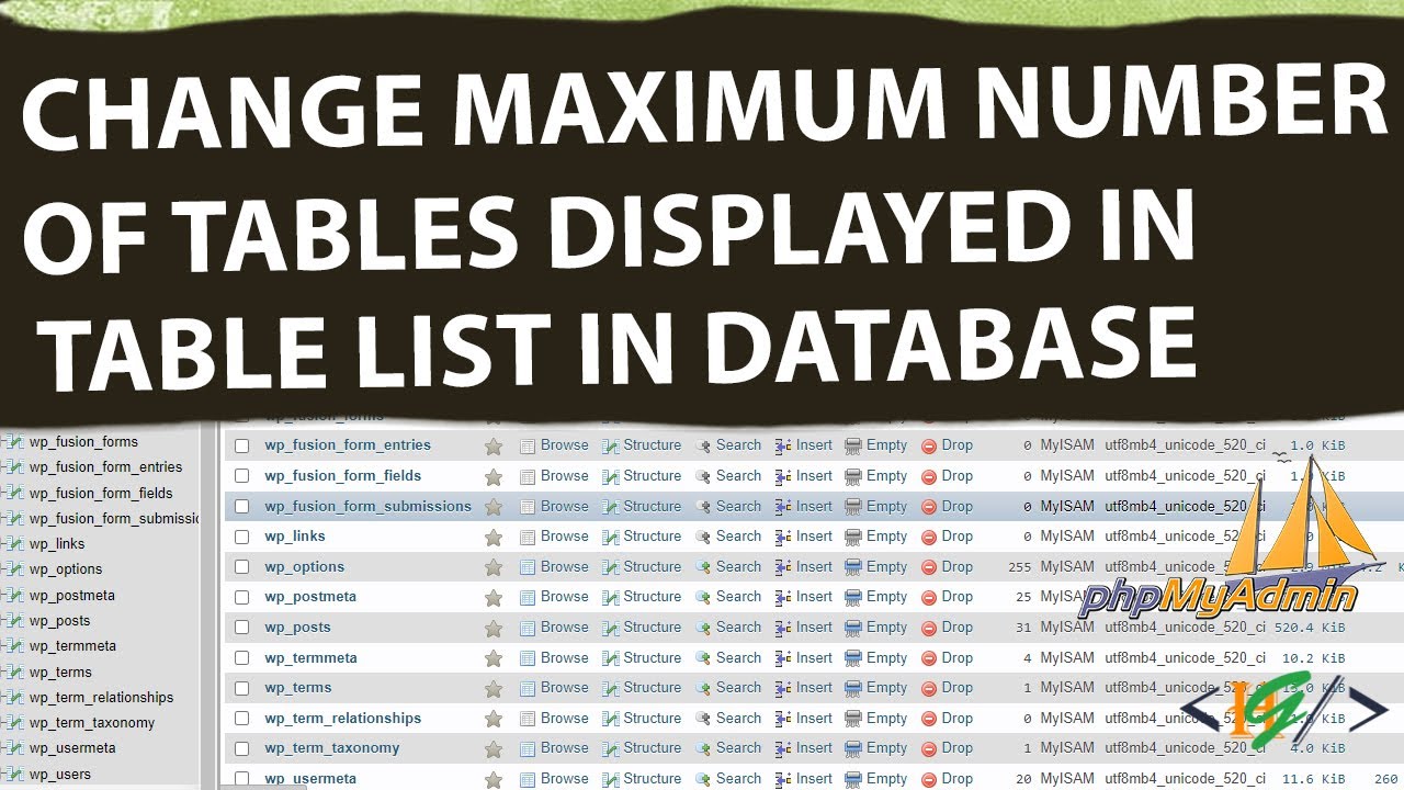 How to Change Maximum Number of Tables Displayed in Table List in Database in Phpmyadmin