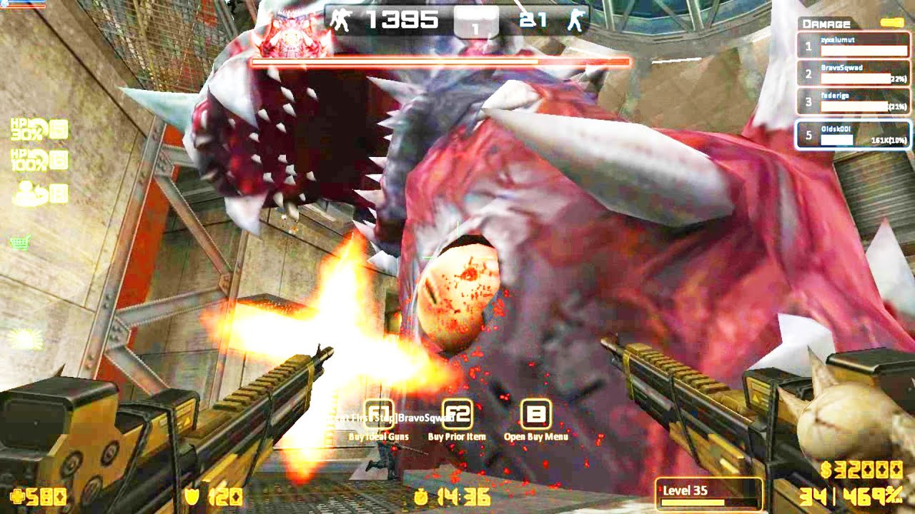 Counter-Strike Nexon: Zombies - Kraken Zombie boss Fight online gameplay on Panic Room map