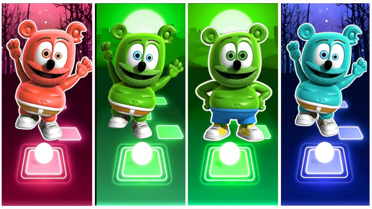 Gummy Bear EXE❤️ 🆚 Gummy Bear💚 Song🆚 Gummy Bear🩵 EXE 🎶 Tiles Hop EDM Rush