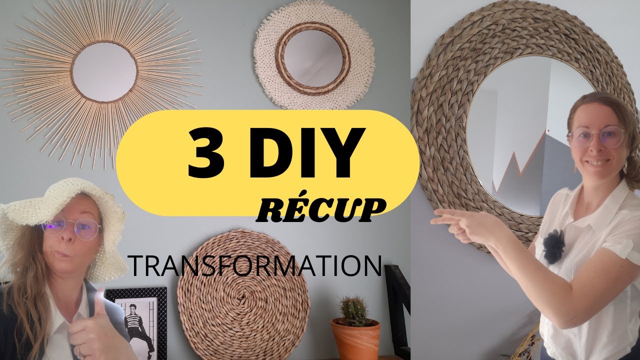 3 DIY MIROIR MAISON #miroirboheme #hauldéco #faitmain