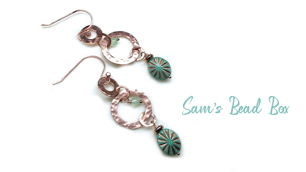 Sam&rsquo;s Bead Box March 2023 Unboxing and Hammered Copper Earring DIY Tutorial!