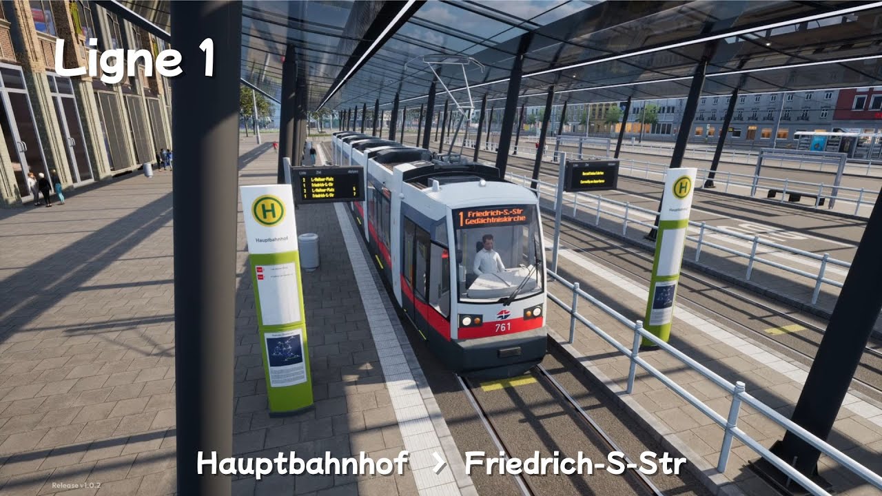 City Transport Simulator: Tram - Ligne 1 ULF B1 _ HAUPTBAHNHOF----FRIEDRICH