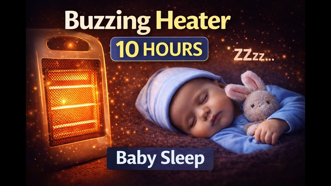 Buzzing Heater Sound for Baby Sleep 10 Hours 🔥 Black Screen White Noise for Newborns
