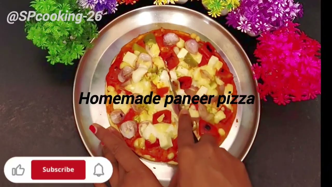 Homemade paneer pizza,no oven,#@SPcooking-26 