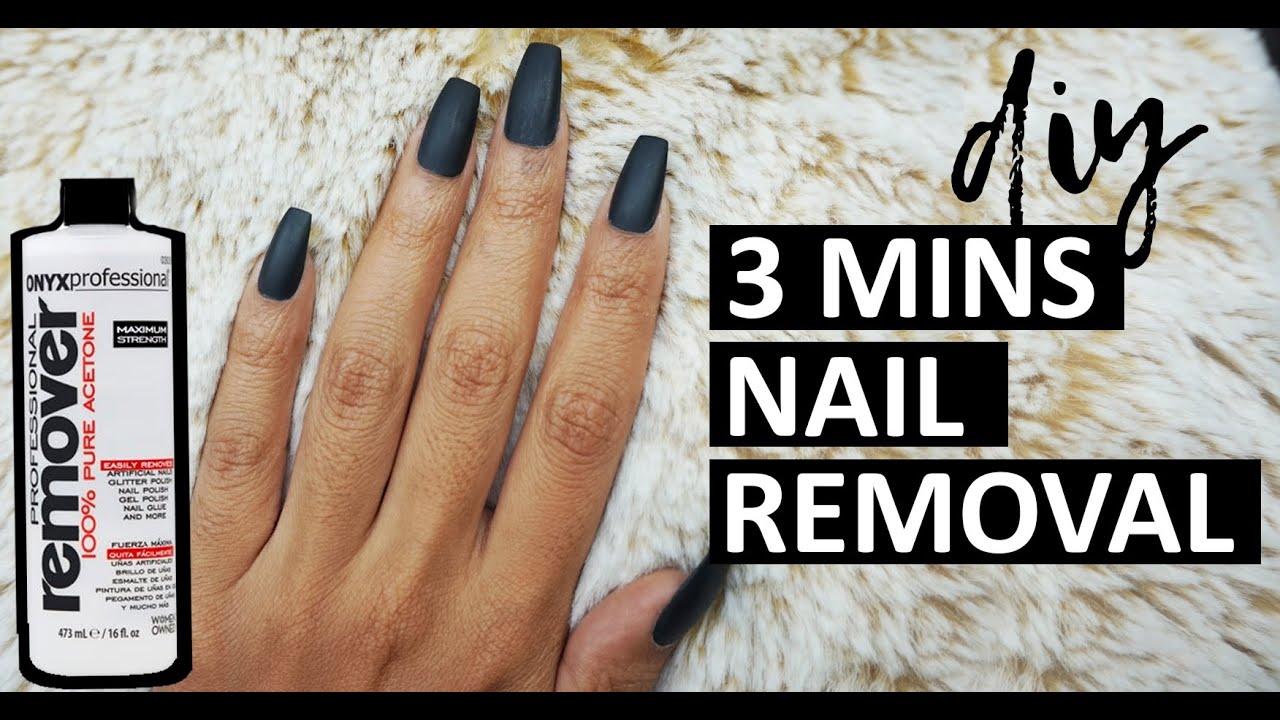 HOW TO: REMOVE FAKE NAILS AT HOME IN 3 MINS  | fastest way to remove fake nails & gel polish at home