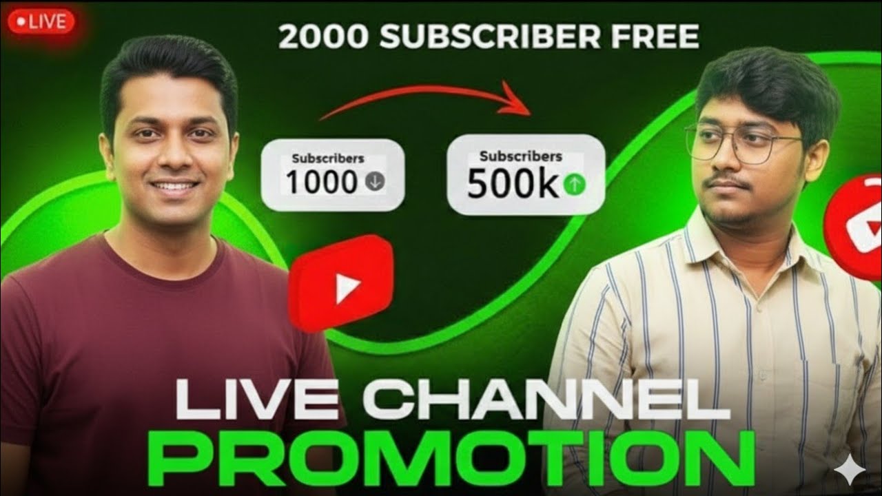 Live YouTube Channel Promotion | 1000 SUBSCRIBERS