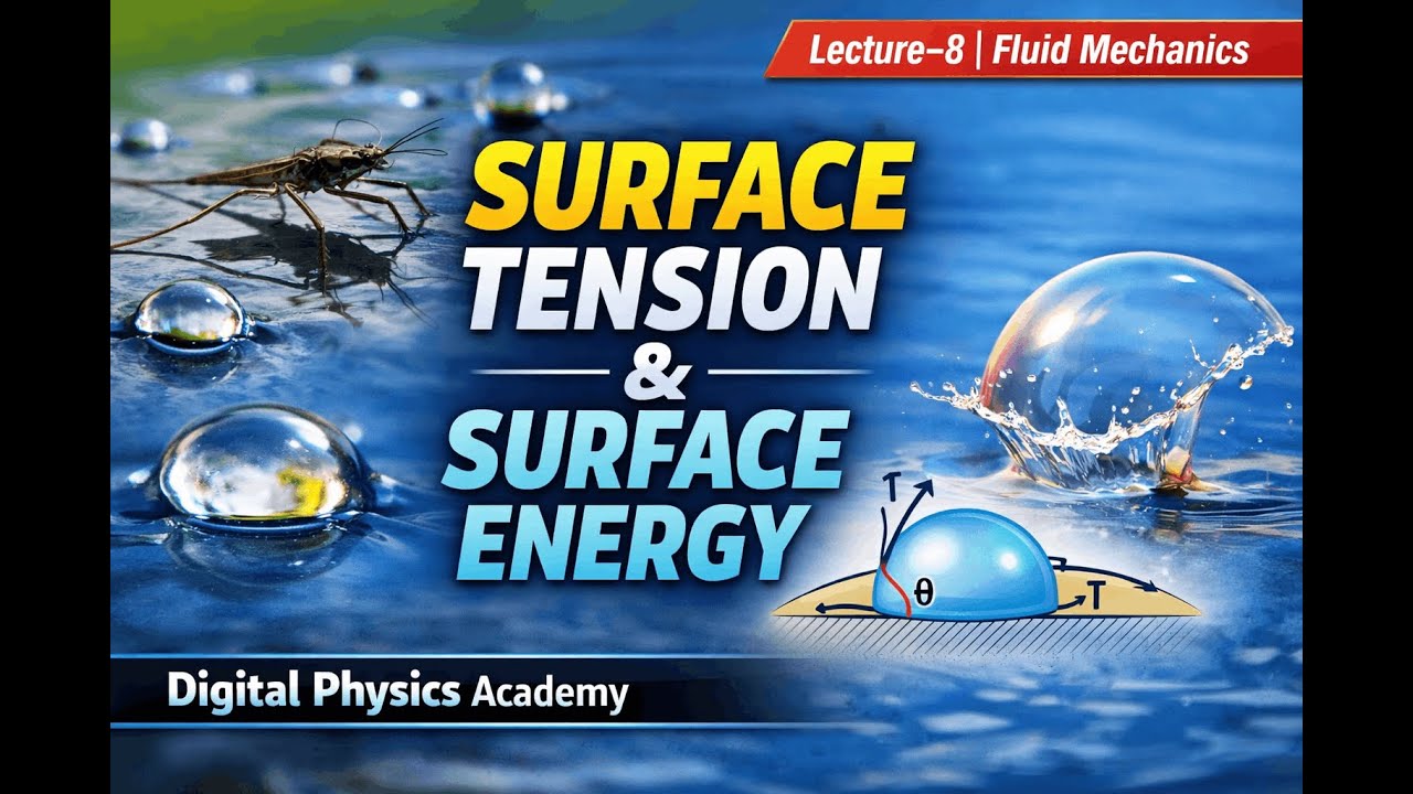 Surface Tension and Surface Energy | Lecture–8 | Fluid Mechanics