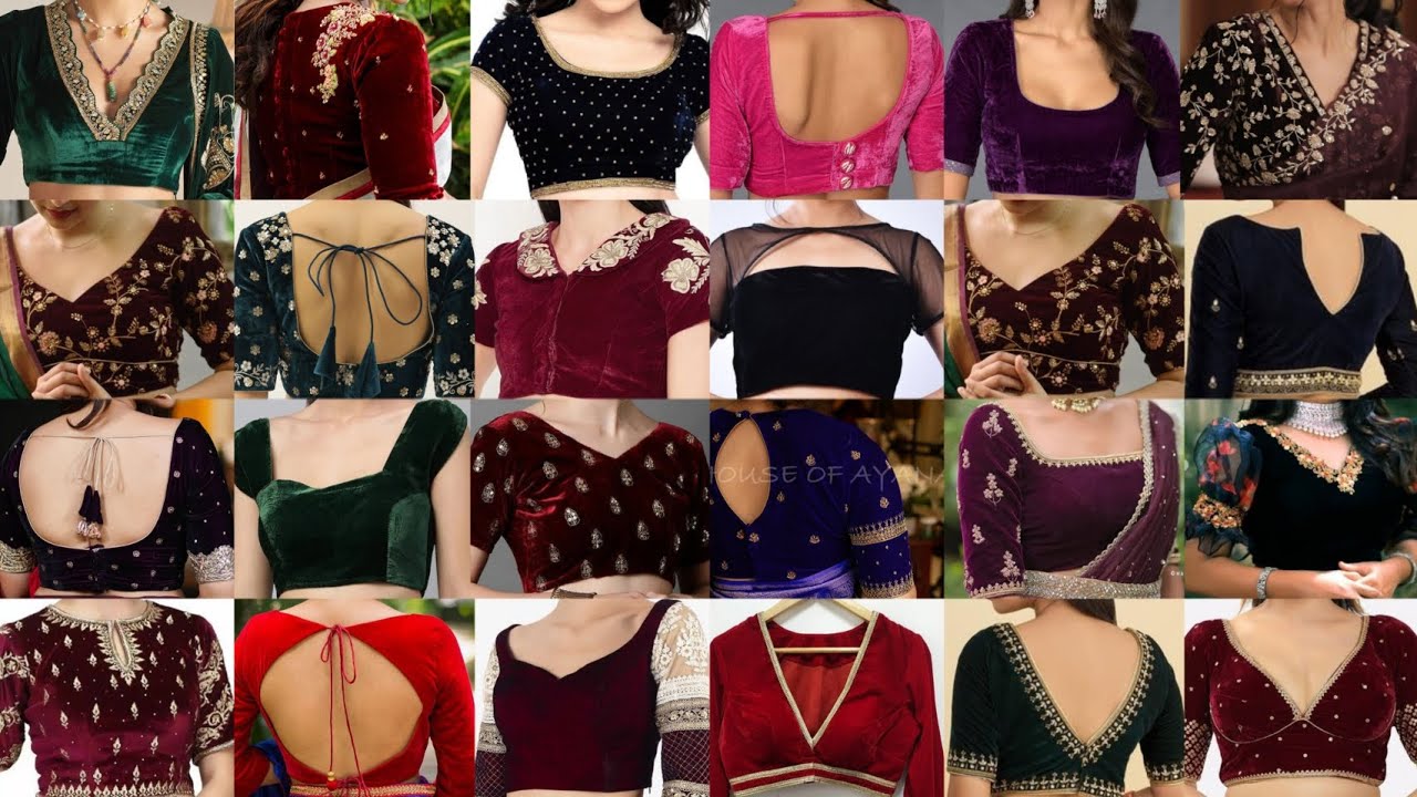 Velvet Blouse Designs For Saree | New Trending Velvet Blouse | Latest Velvet Blouse Neck Designs
