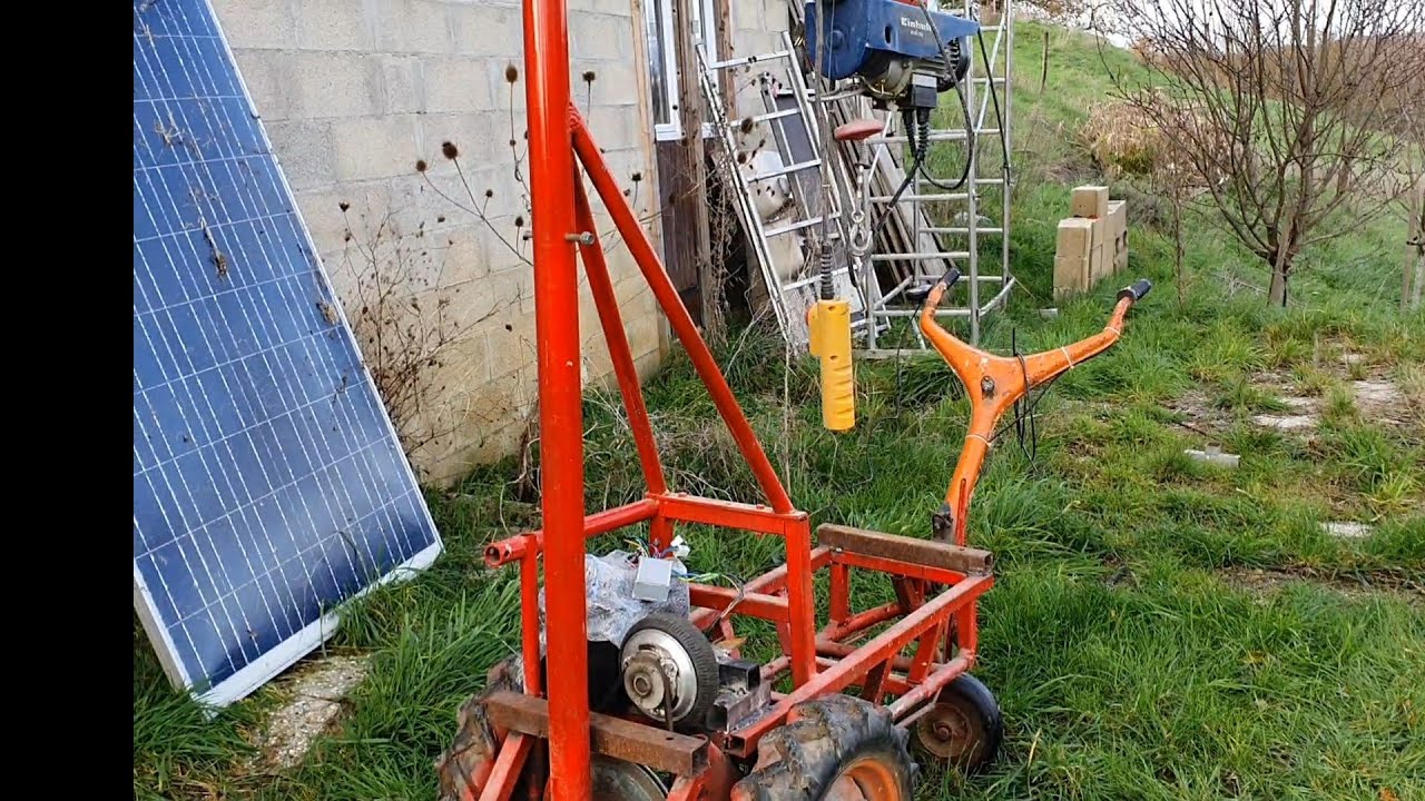 homemade brouette électrique moteur hoverboard DIY wheelbarrow electric