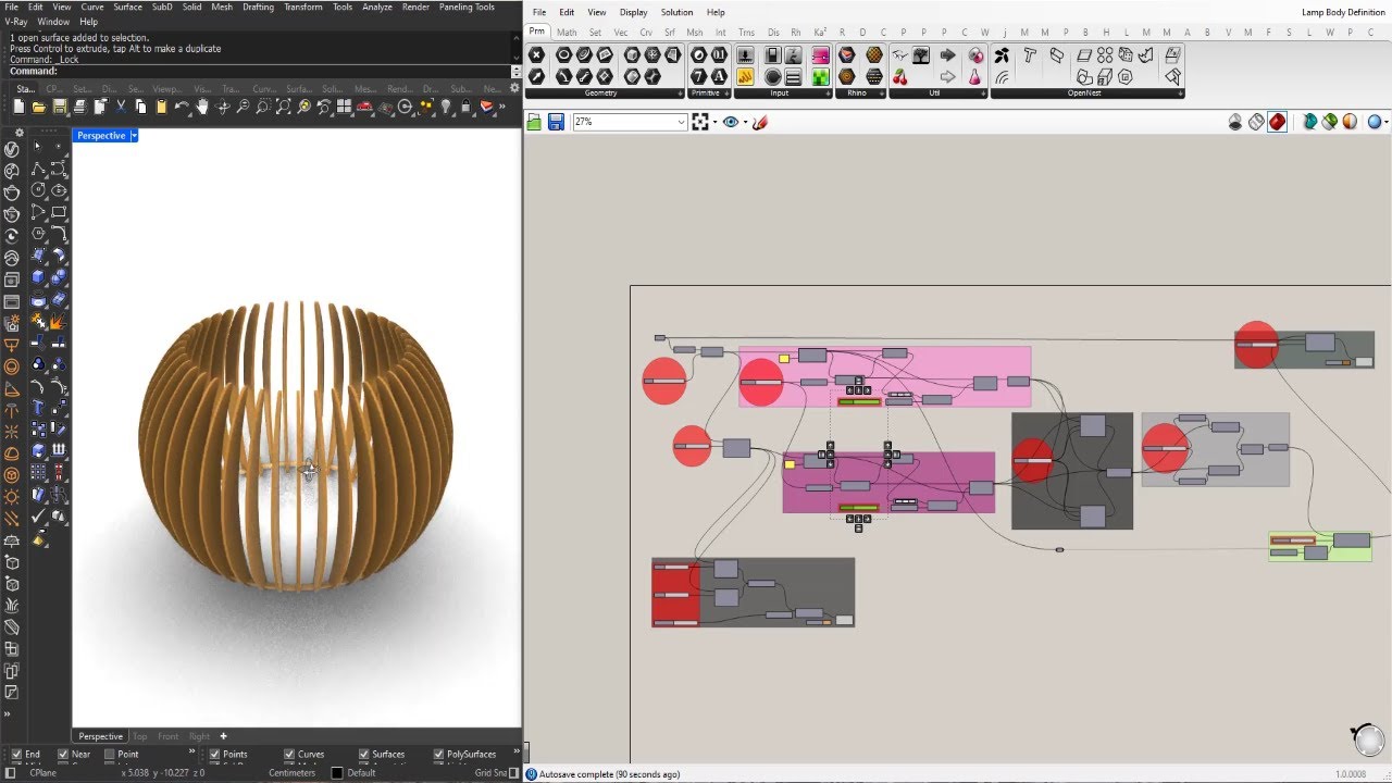 Grasshopper 3D - Blades Like Lamp Body - Modeling Exercise
