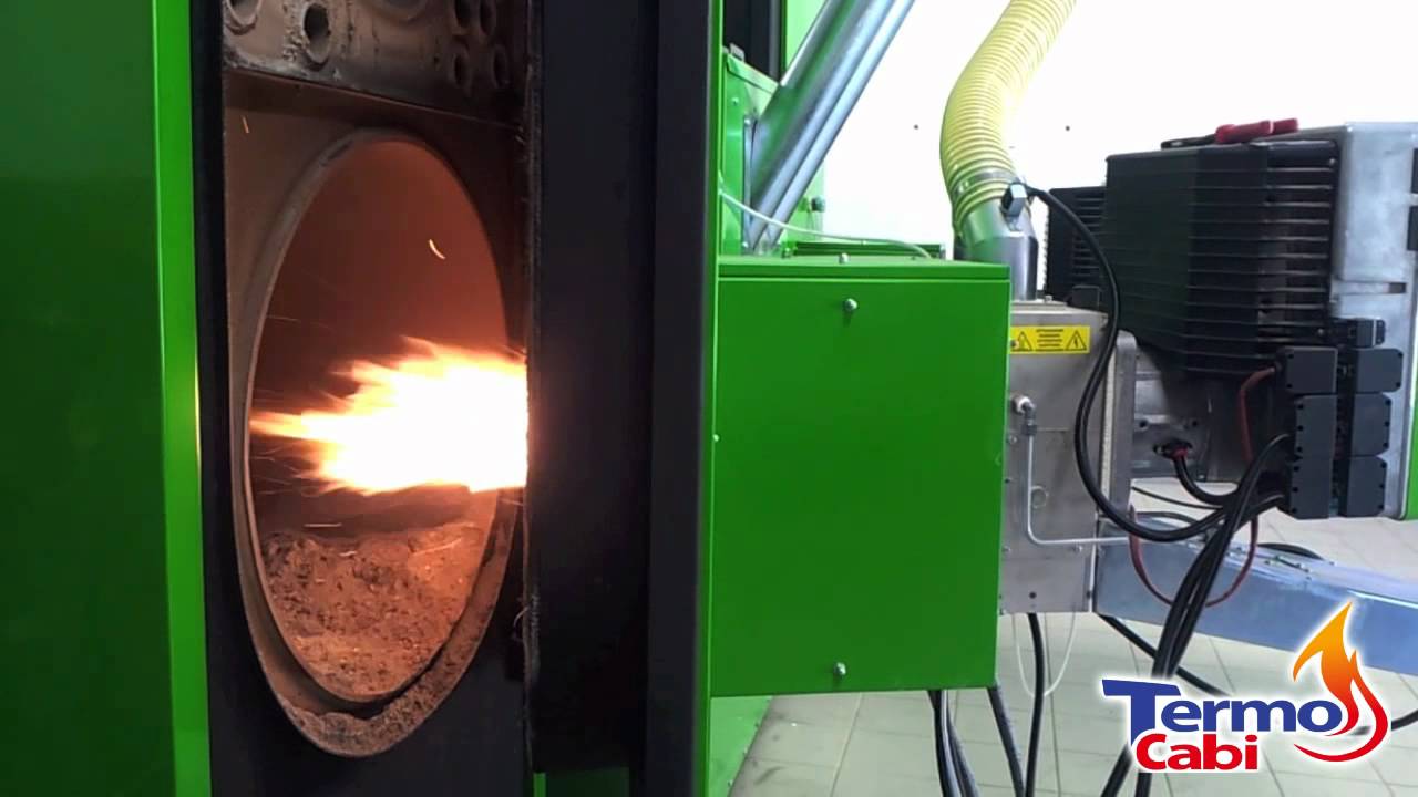 Termocabi's agripellet burner flame - La fiamma del bruciatore ad agripellet Termocabi